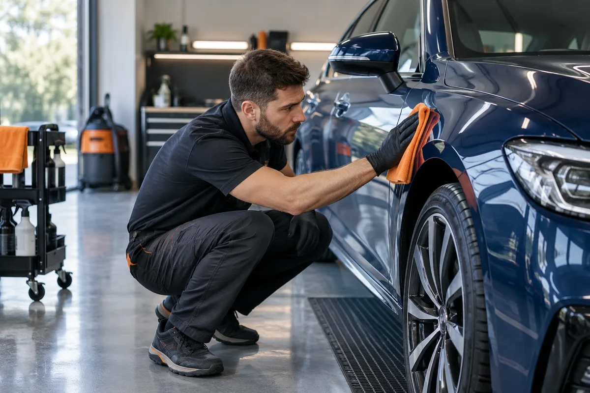Car Valeting & Detailing illustrative industry scene