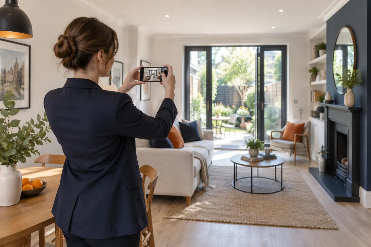 Estate agent capturing property media