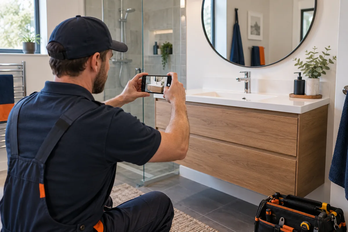 Plumbers illustrative industry scene